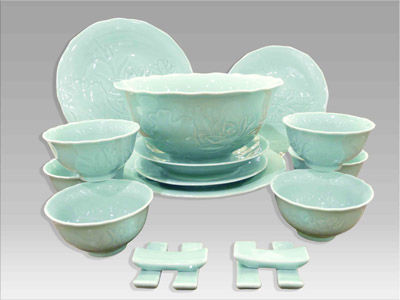 Bộ đồ ăn Sen xanh Bộ đồ ăn Sen xanh